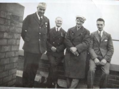 Torr Head coastguards, 1930s. Inscription reads "taken on roof at Torr Head, 1930s"